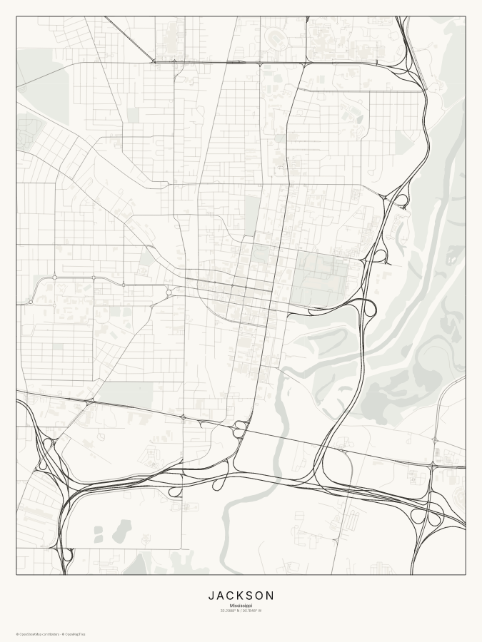 Jackson map poster, classic style