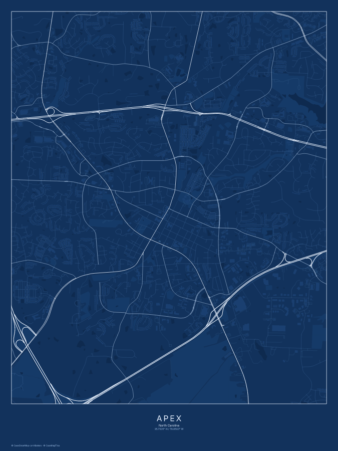 Apex map poster, blueprint style