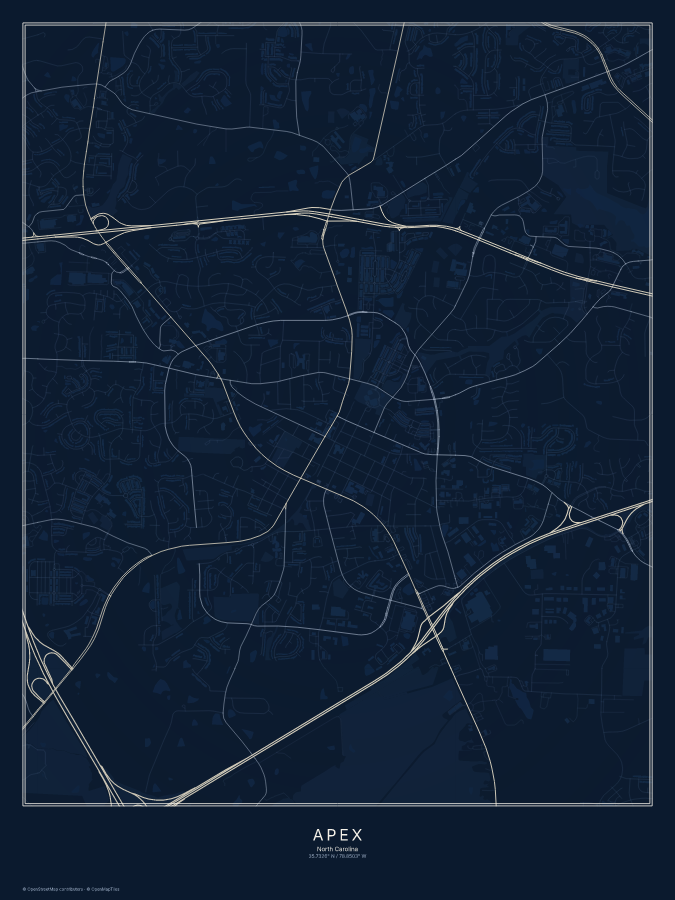 Apex map poster, midnight style