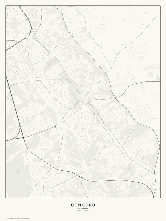 Concord map poster, classic style