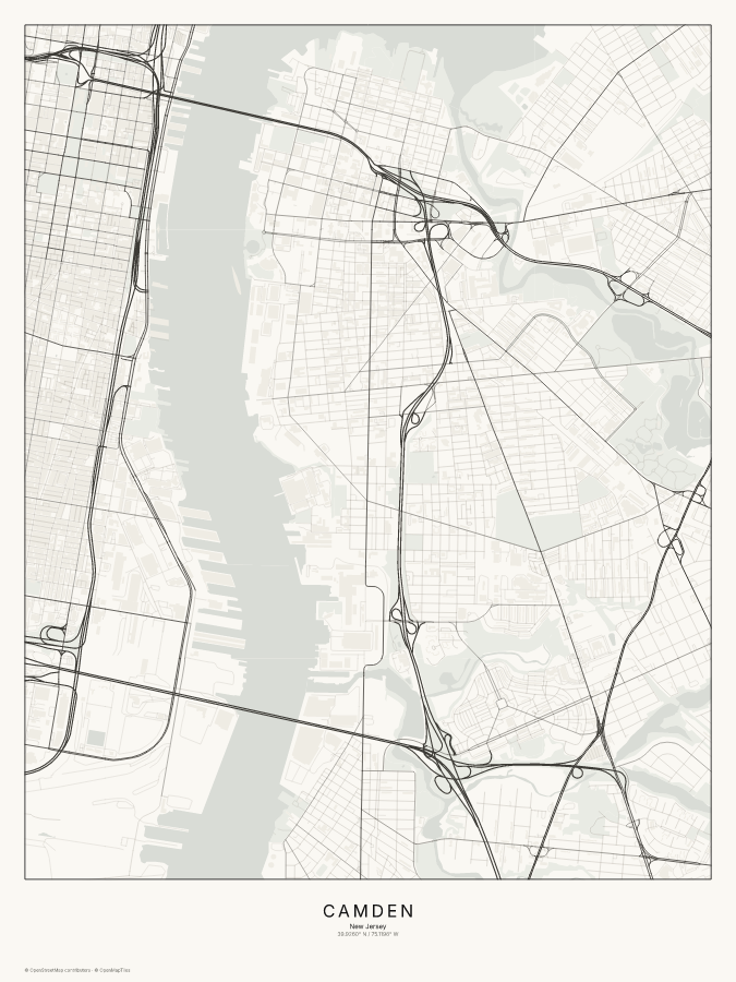Camden map poster, classic style