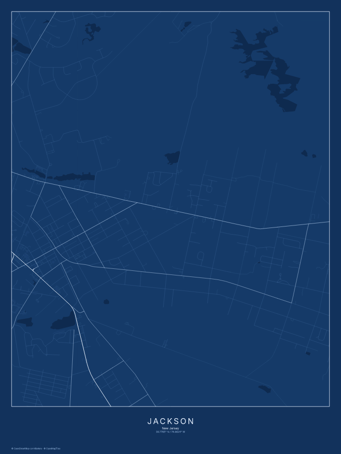 Jackson map poster, blueprint style