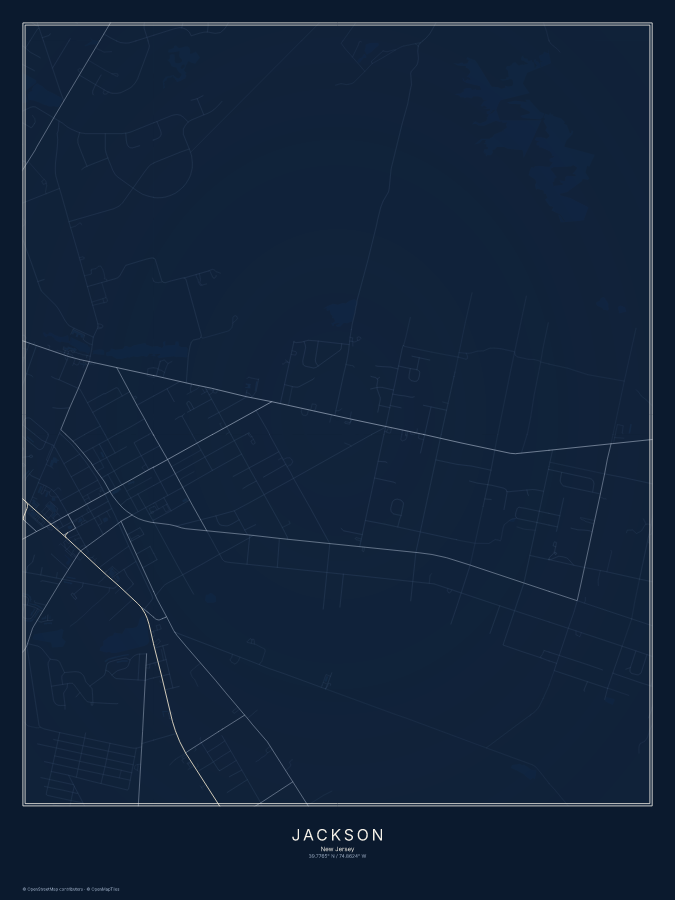 Jackson map poster, midnight style