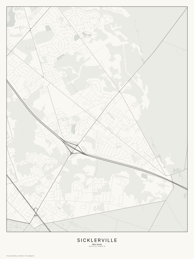 Sicklerville map poster, classic style