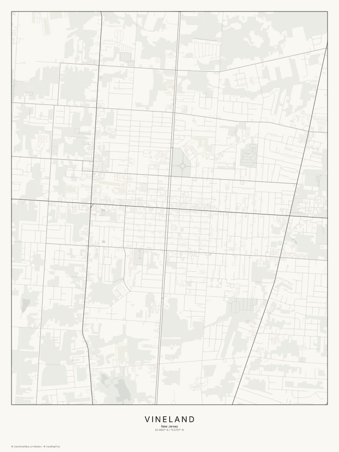 Vineland map poster, classic style