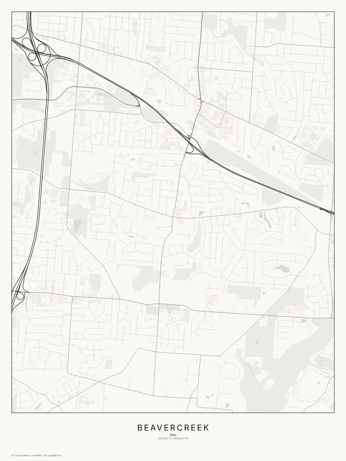 Beavercreek map poster, classic style