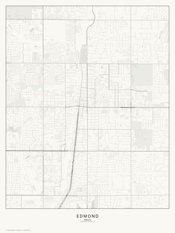 Edmond map poster, classic style