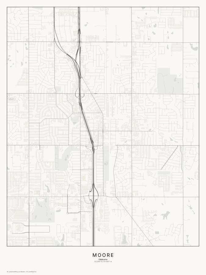 Moore map poster, classic style