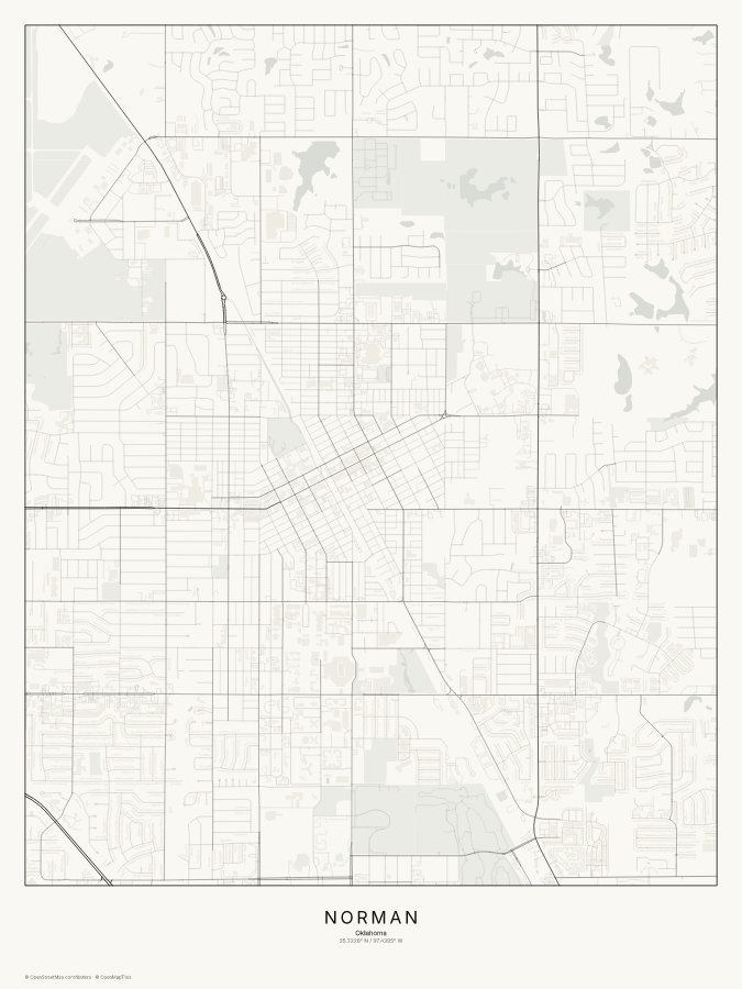 Norman map poster, classic style