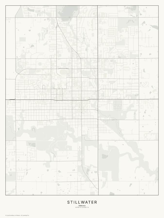 Stillwater map poster, classic style