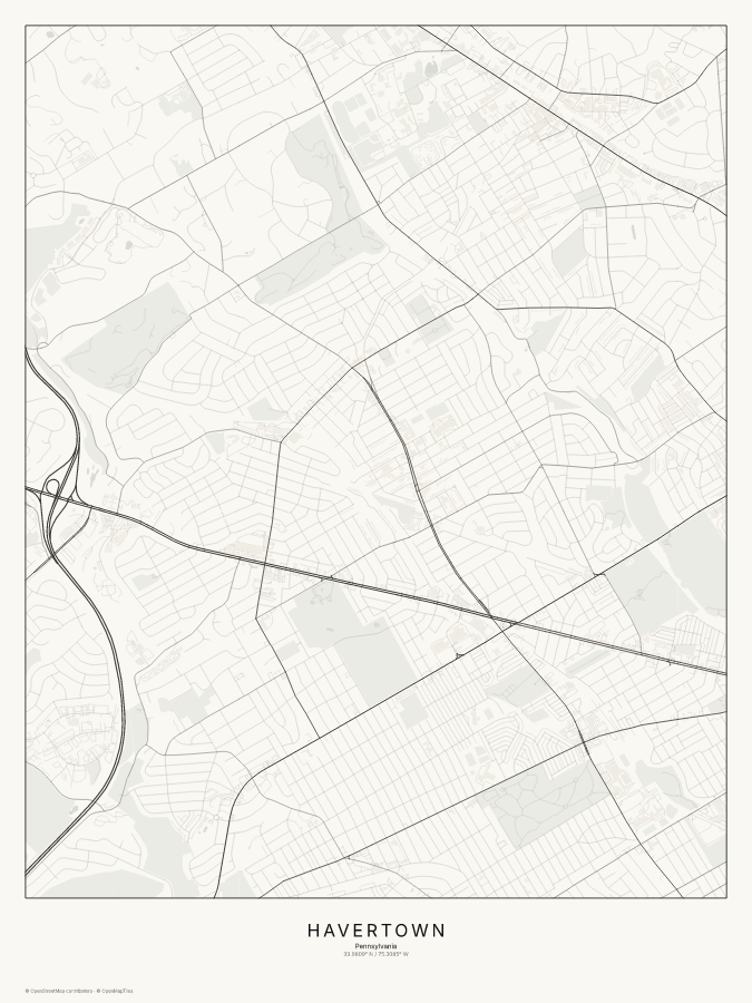 Havertown map poster, classic style