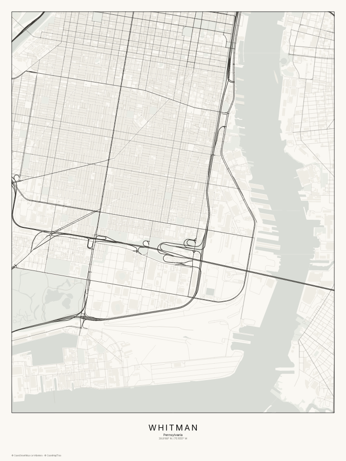 Whitman map poster, classic style