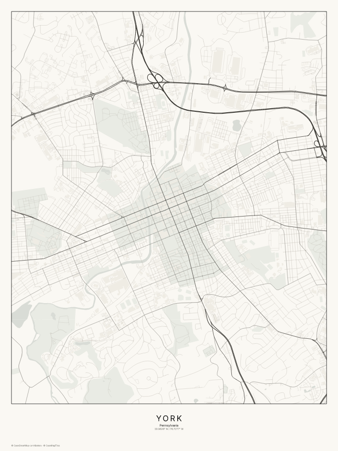 York map poster, classic style