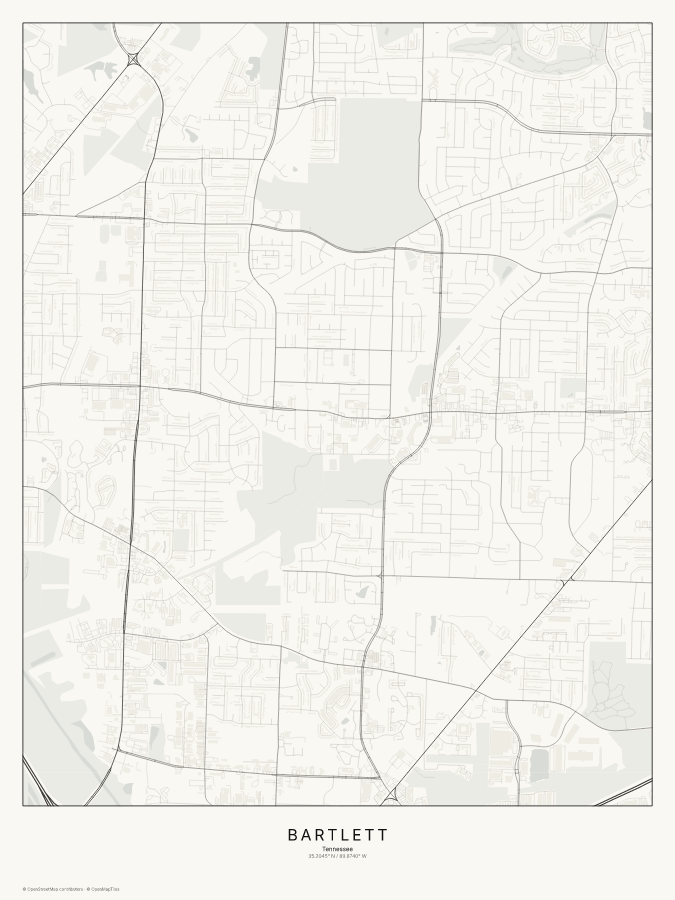 Bartlett map poster, classic style