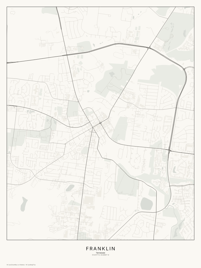 Franklin map poster, classic style