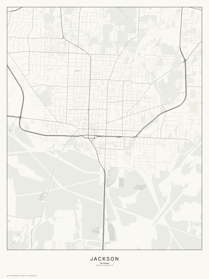Jackson map poster, classic style
