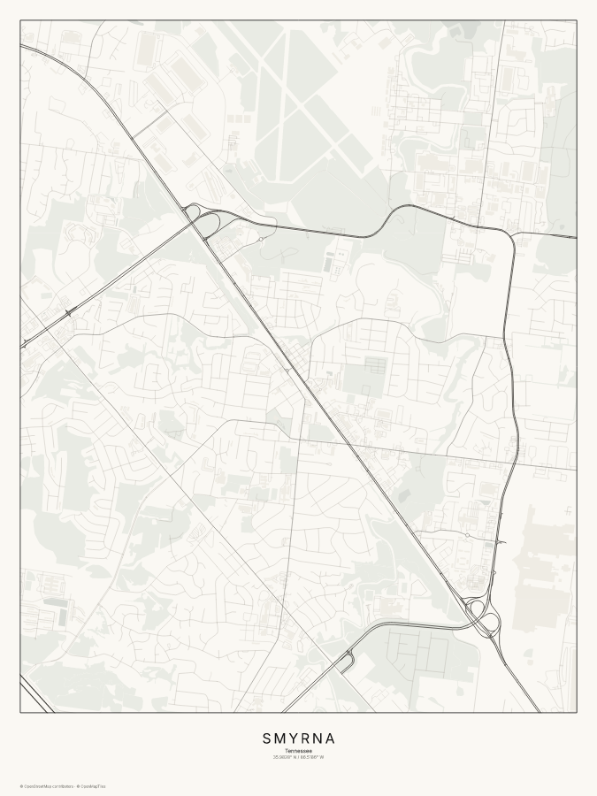Smyrna map poster, classic style