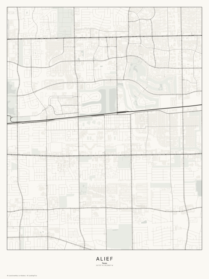 Alief map poster, classic style