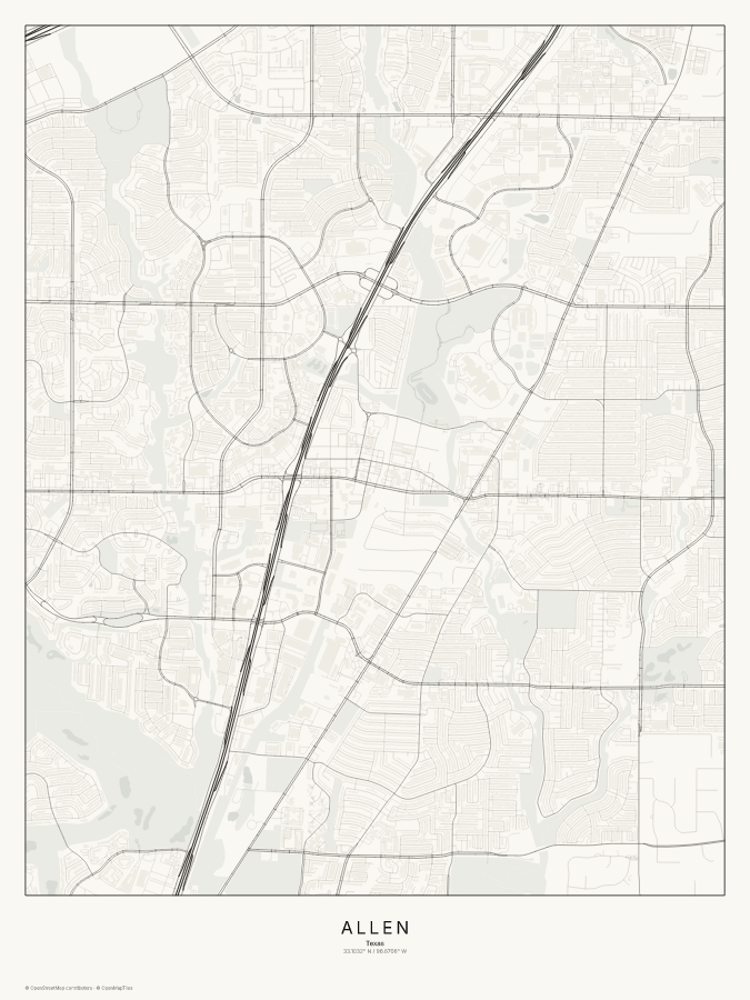 Allen map poster, classic style