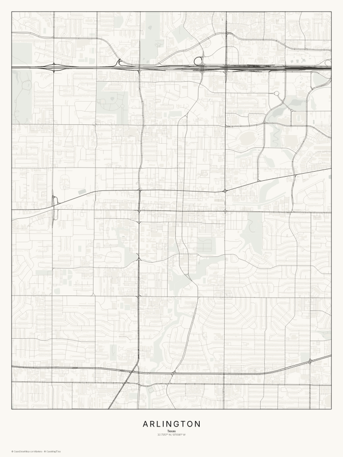 Arlington map poster, classic style
