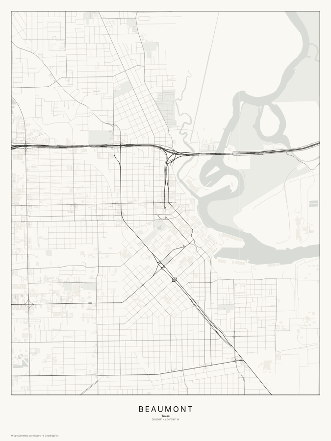 Beaumont map poster, classic style
