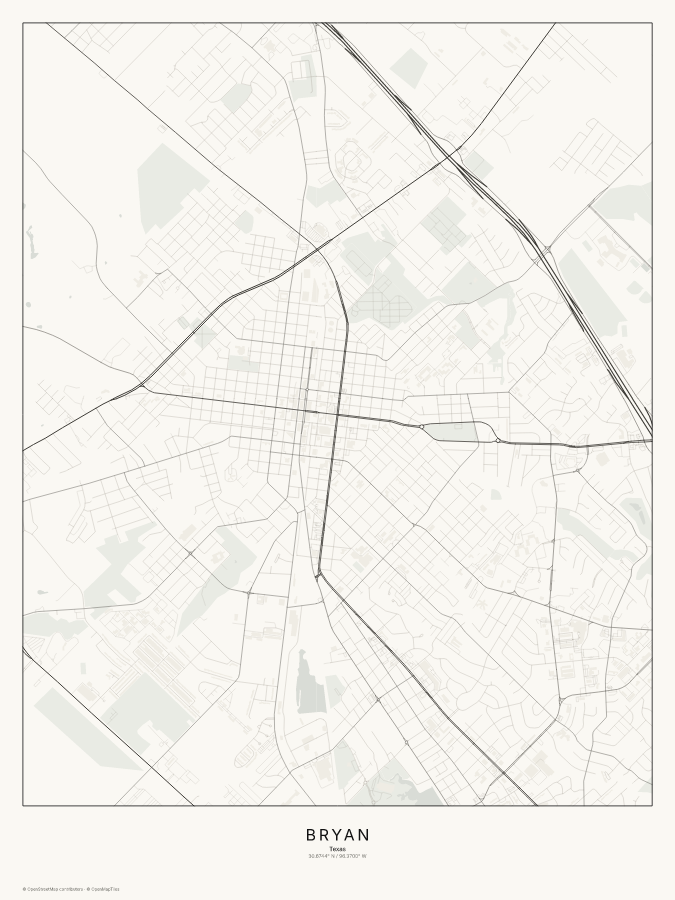 Bryan map poster, classic style