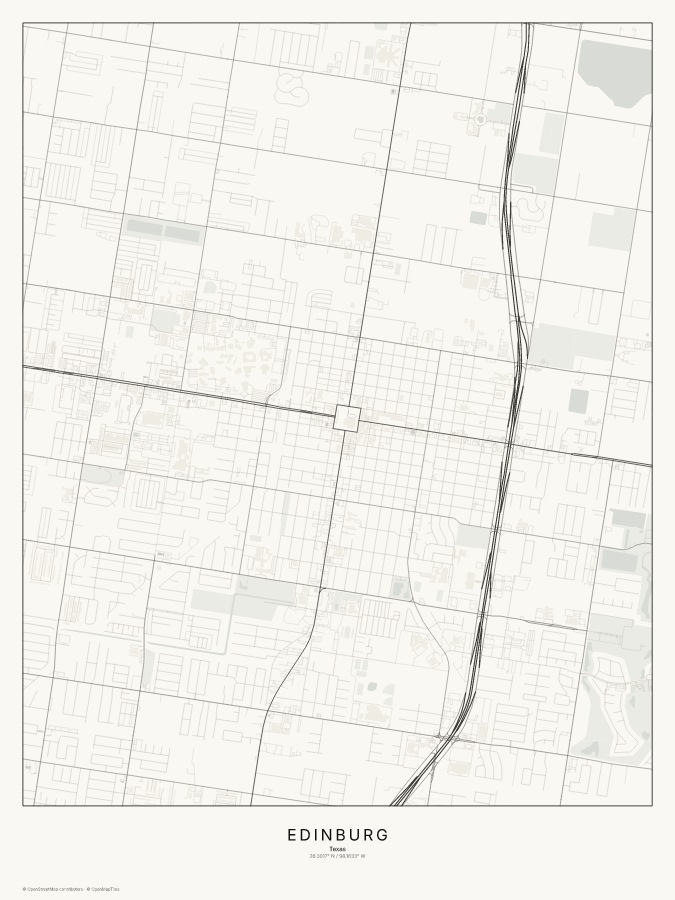 Edinburg map poster, classic style