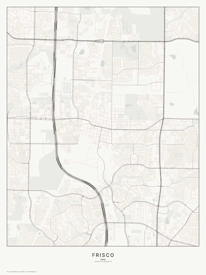 Frisco map poster, classic style