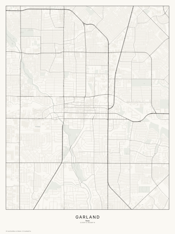 Garland map poster, classic style