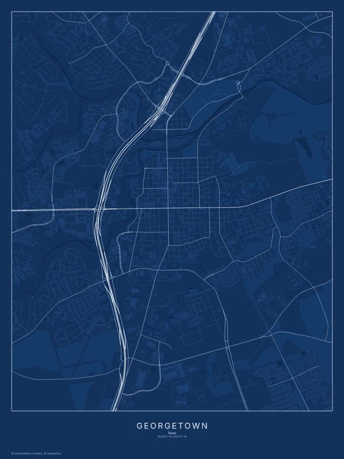 Georgetown map poster, blueprint style