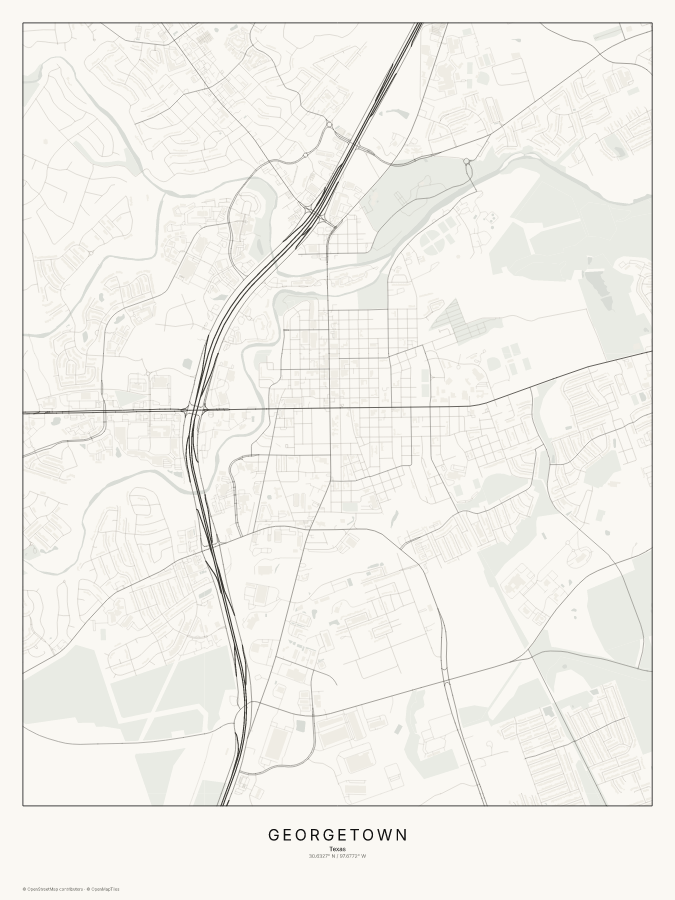 Georgetown map poster, classic style