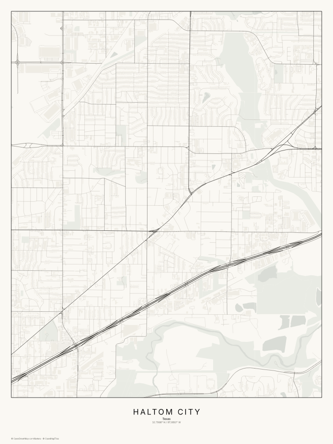 Haltom City map poster, classic style