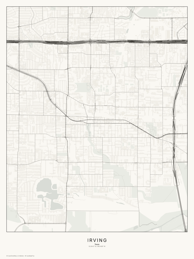 Irving map poster, classic style