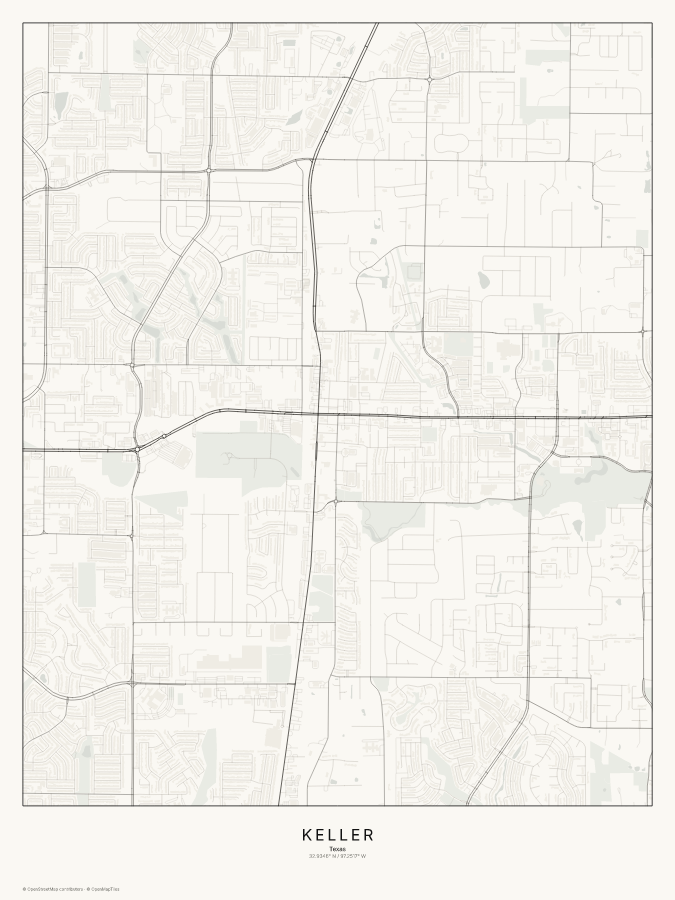 Keller map poster, classic style