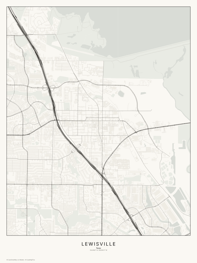 Lewisville map poster, classic style
