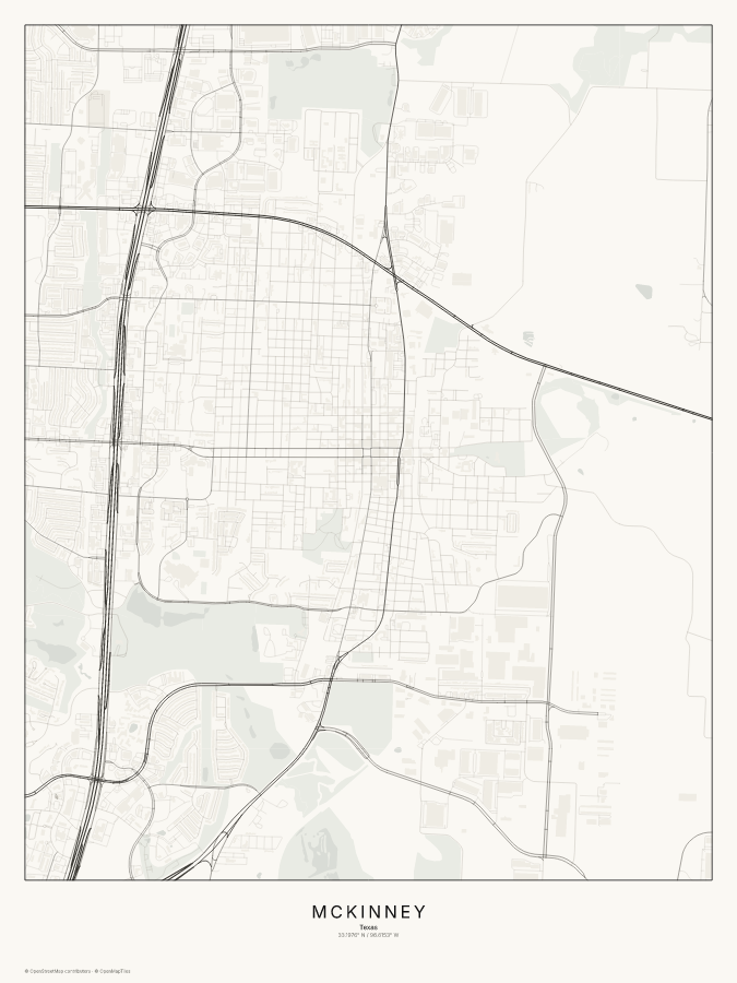 McKinney map poster, classic style