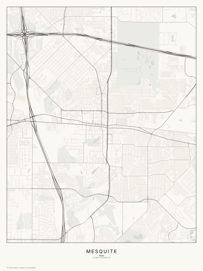 Mesquite map poster, classic style