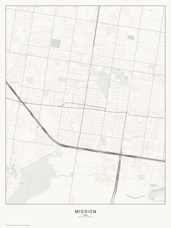 Mission map poster, classic style