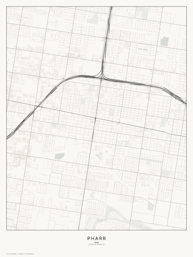 Pharr map poster, classic style