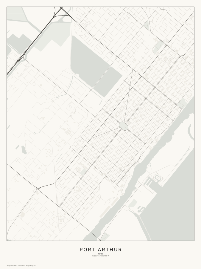 Port Arthur map poster, classic style