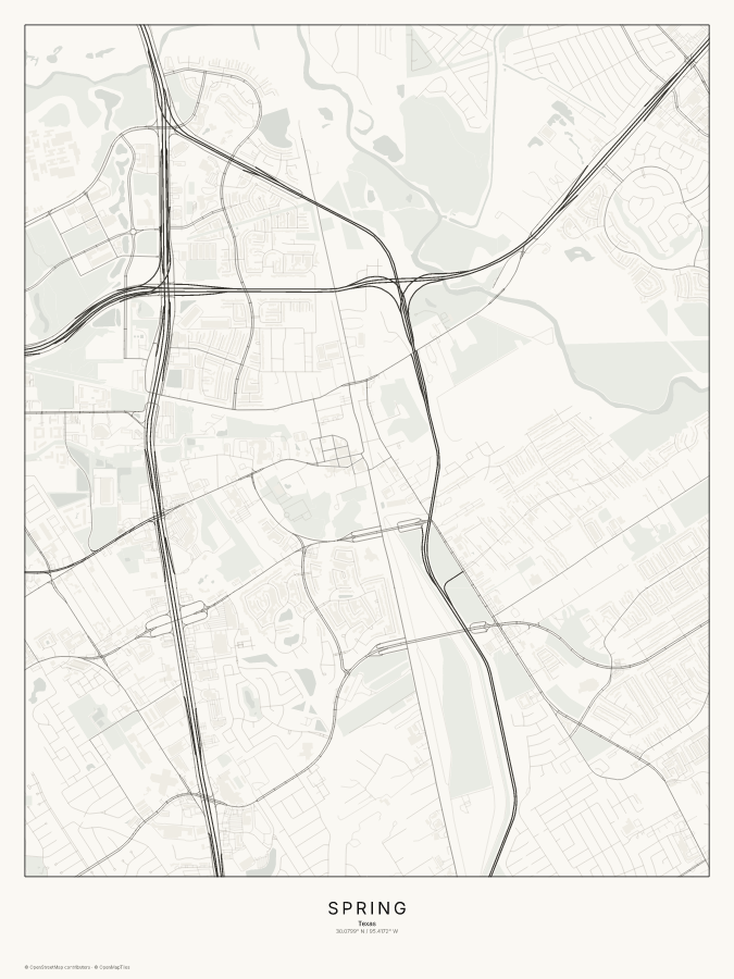 Spring map poster, classic style