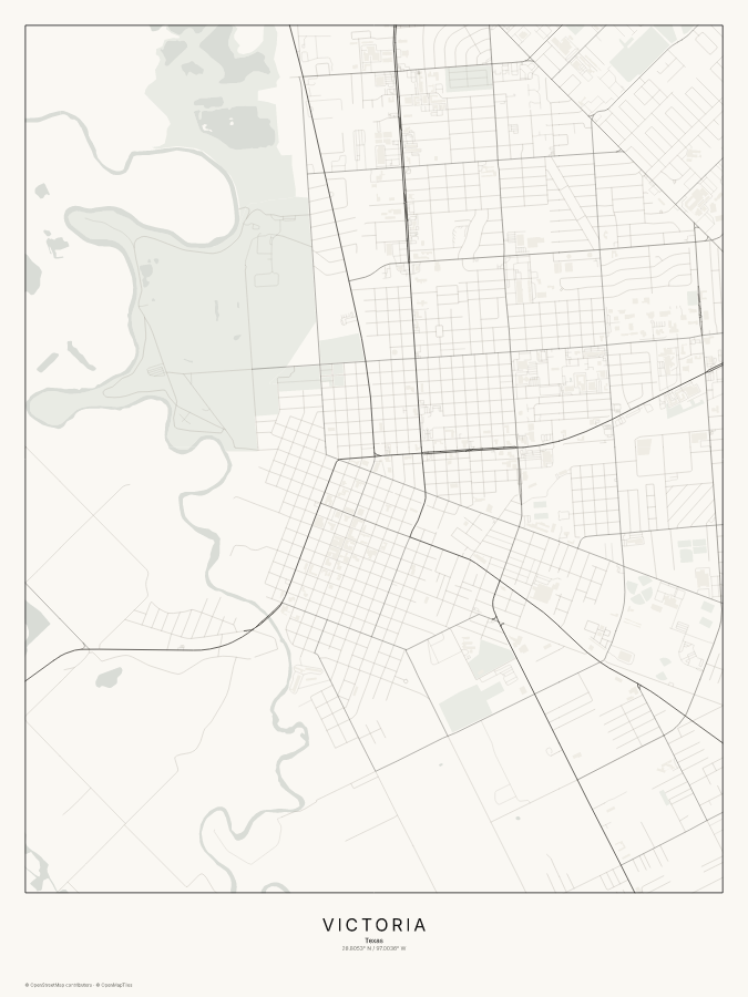 Victoria map poster, classic style