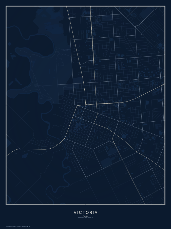 Victoria map poster, midnight style