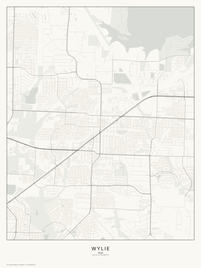 Wylie map poster, classic style