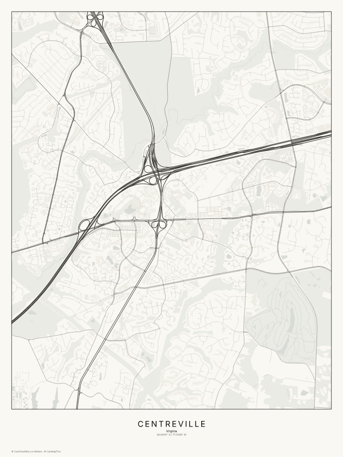 Centreville map poster, classic style