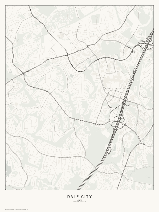 Dale City map poster, classic style