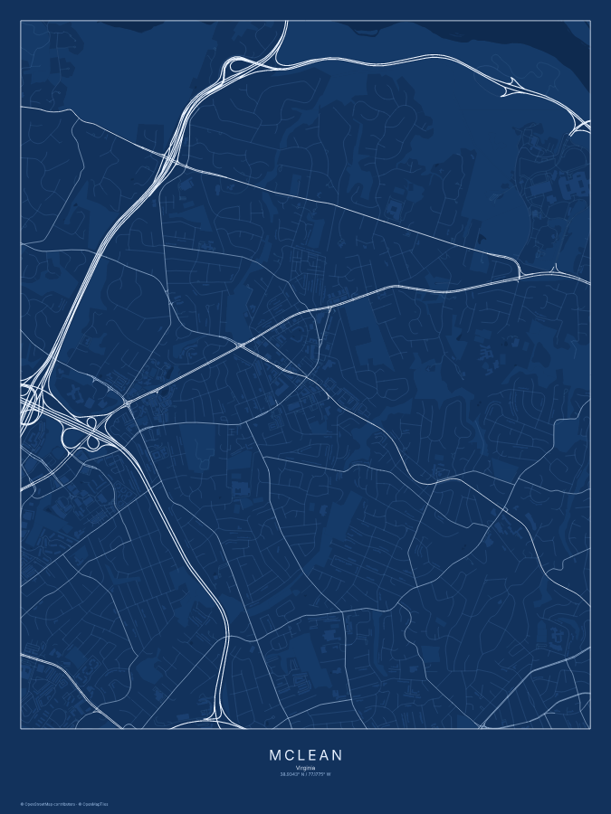 McLean map poster, blueprint style