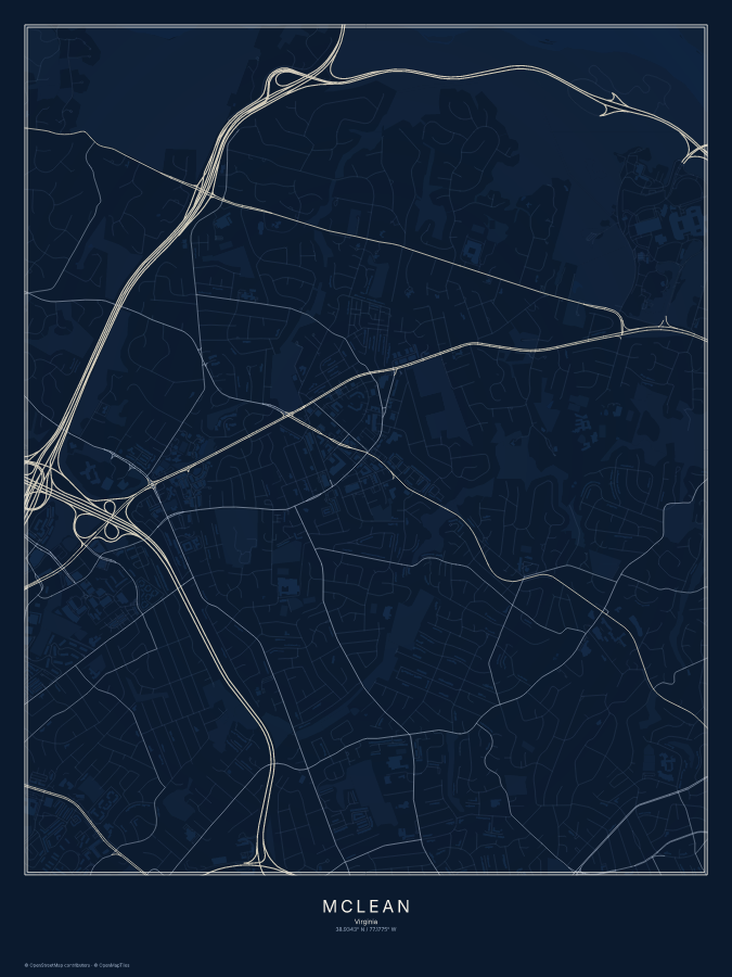 McLean map poster, midnight style