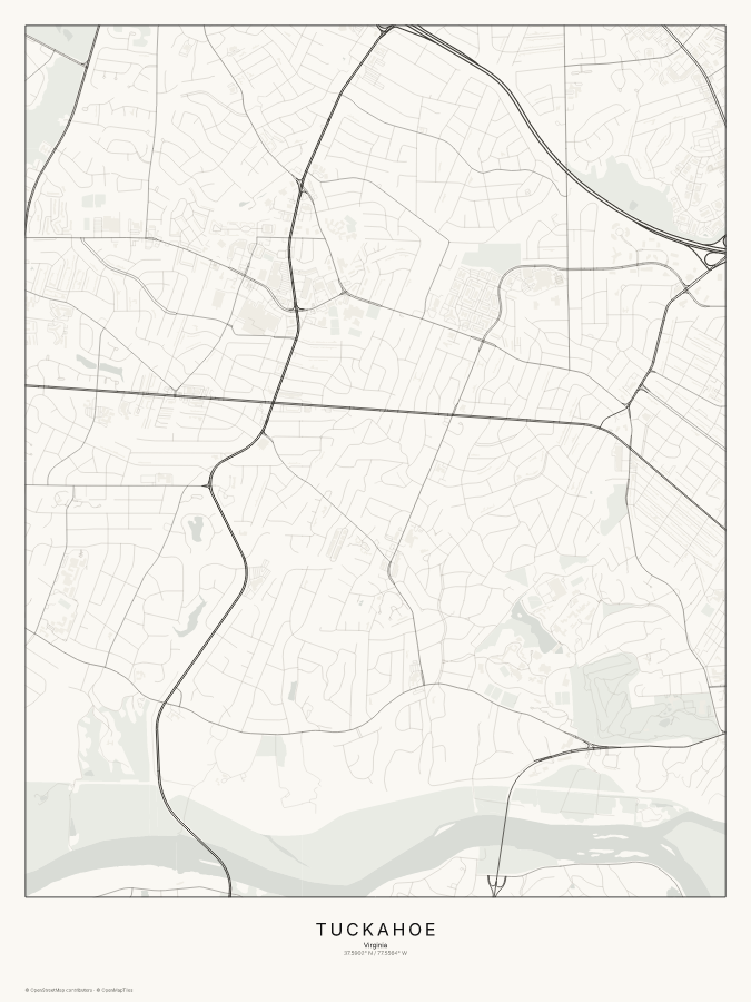 Tuckahoe map poster, classic style