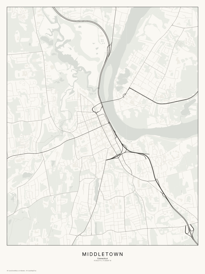 Middletown map poster, classic style